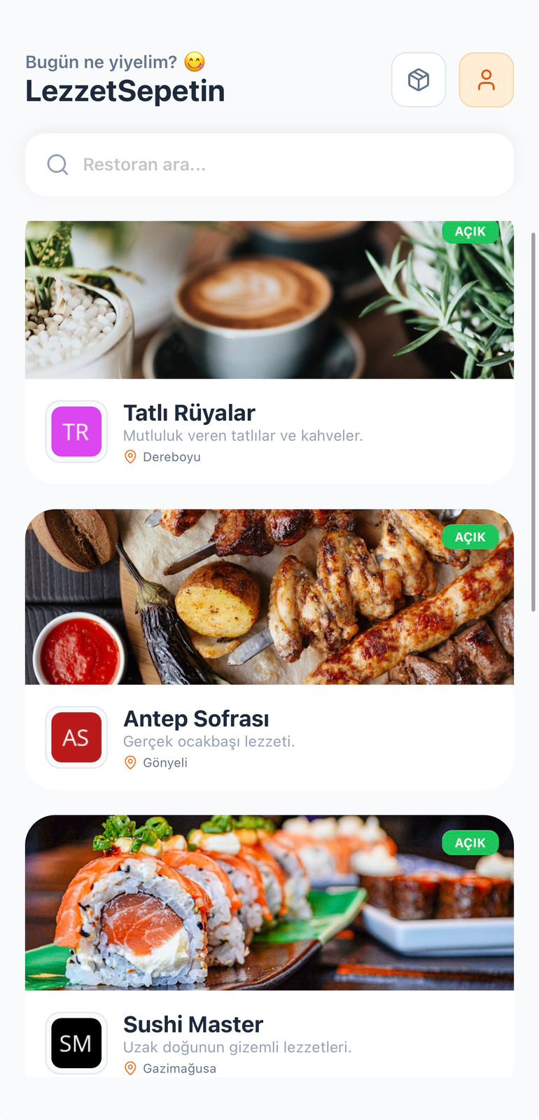 LezzetSepetin Mobil Uygulama